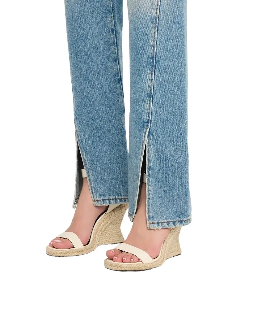 Balmain 95mm Anthem Leather Espadrille Wedge Sandals