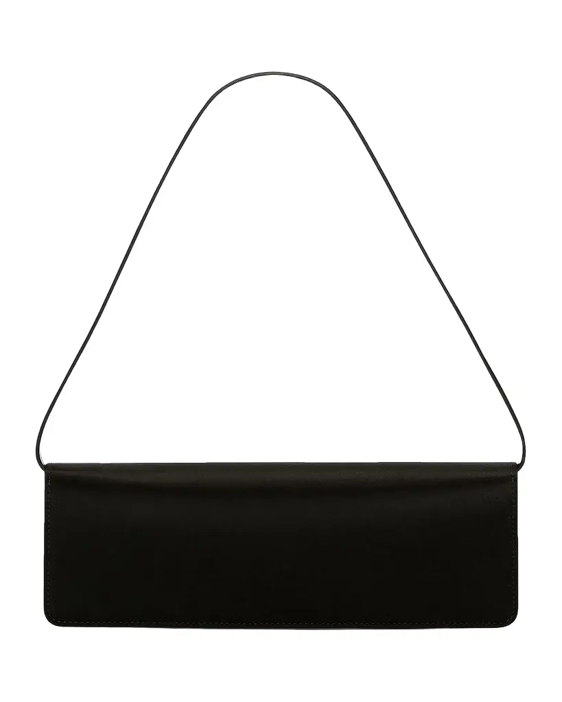 Victoria Beckham Dorian East-West Satin B-Buckle Shoulder Bag