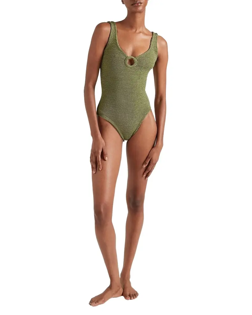 Hunza G Celine Tonal Hoop One-Piece Swimsuit