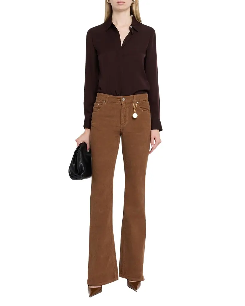 Stella McCartney Mid-Rise Cotton Corduroy Kickflare-Leg Pants