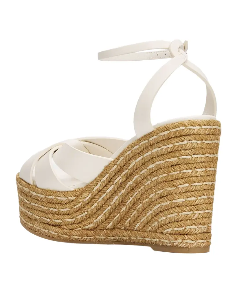 Jimmy Choo 100mm Korra Leather Espadrille Platform Sandals