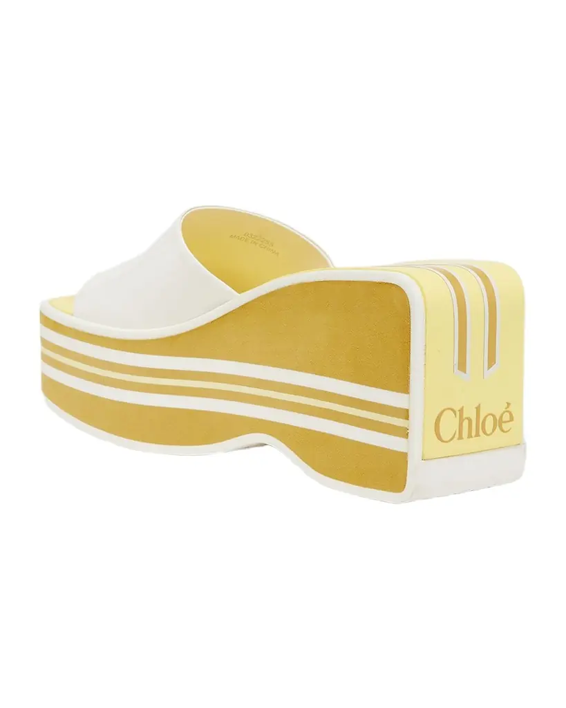 Chloe 90mm Swimming Cool Patent Leather Platform Mules