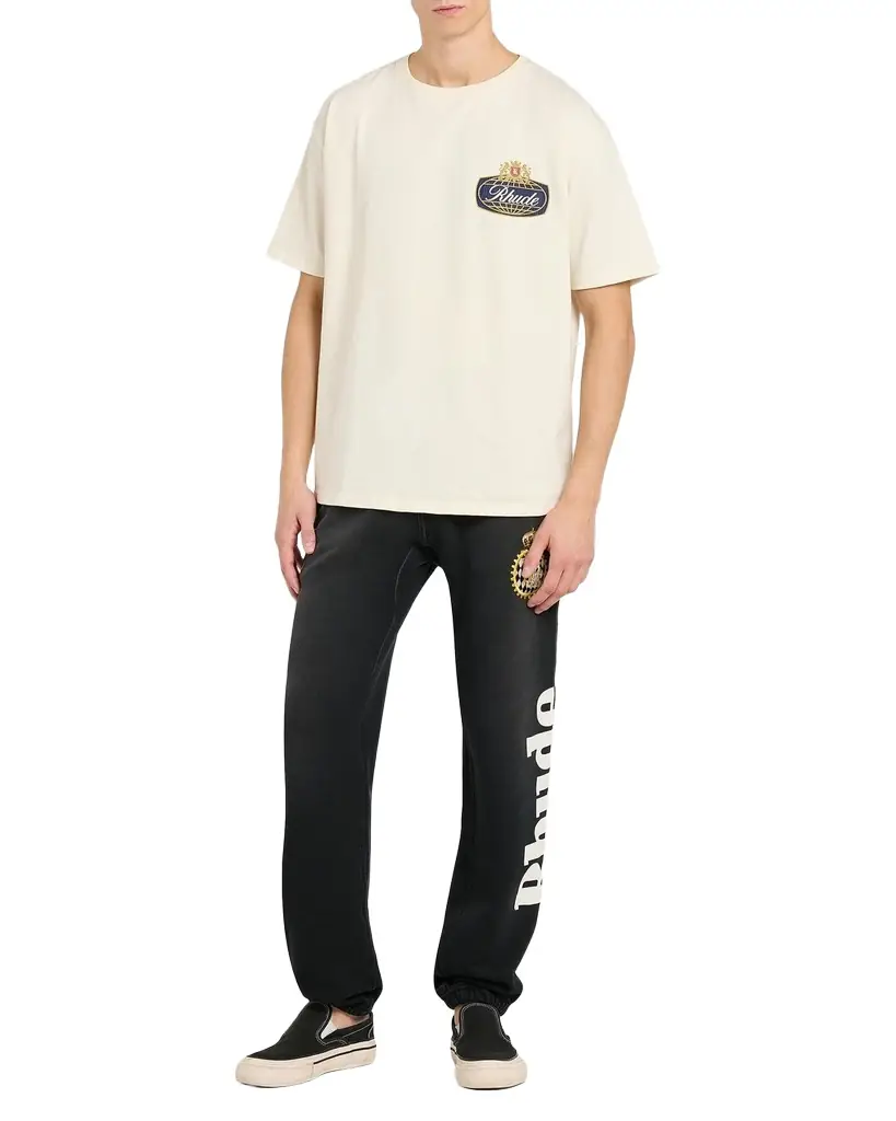 Rhude Men 's Safari Logo Cotton Crewneck T-Shirt