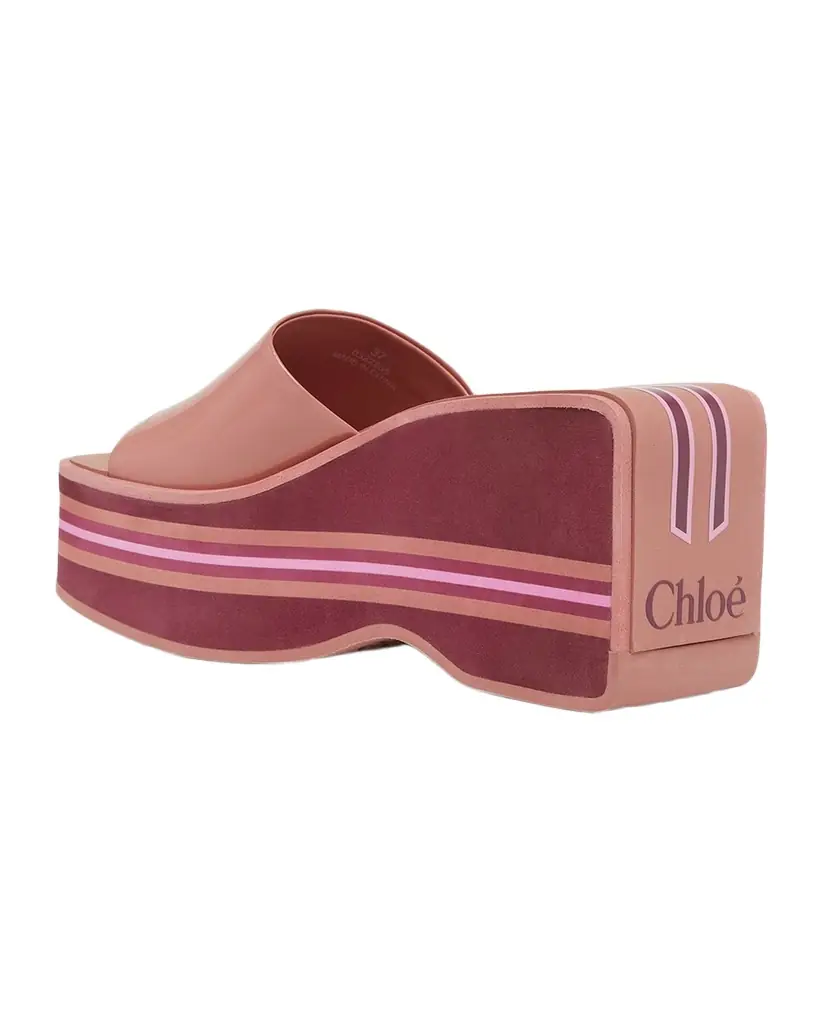 Chloe 90mm Swimming Cool Patent Leather Platform Mules