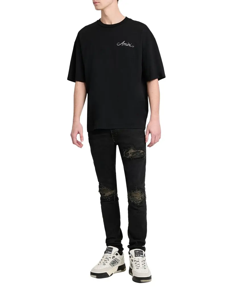 Amiri Men 's Logo Cotton Crewneck T-Shirt