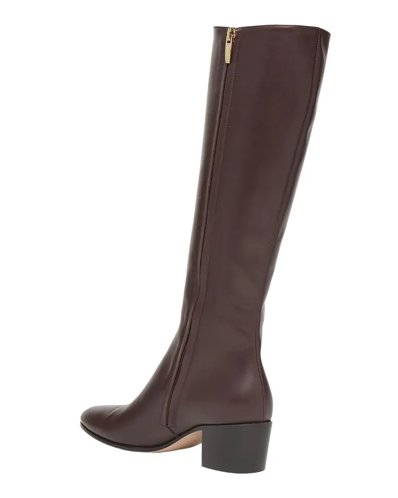 Gianvito Rossi Leather Block-Heel Knee Boots
