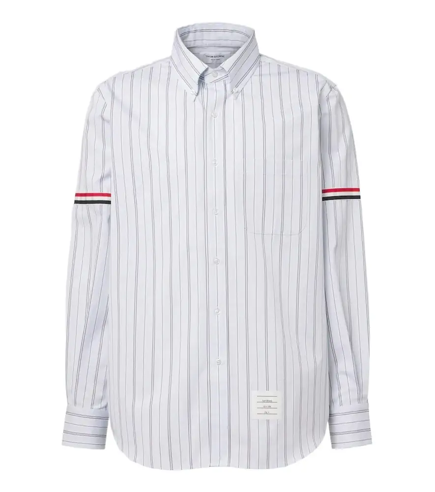 Thom Browne 4-Bar striped cotton shirt