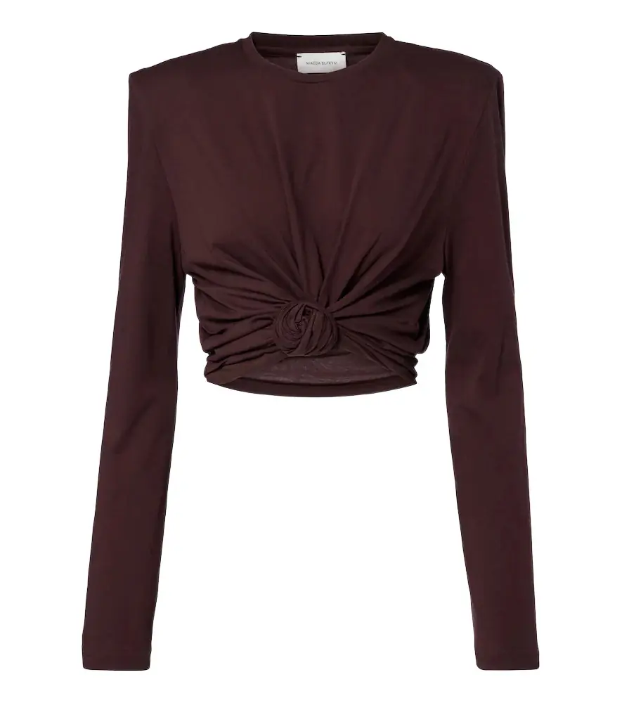 Magda Butrym Cotton-blend jersey crop top