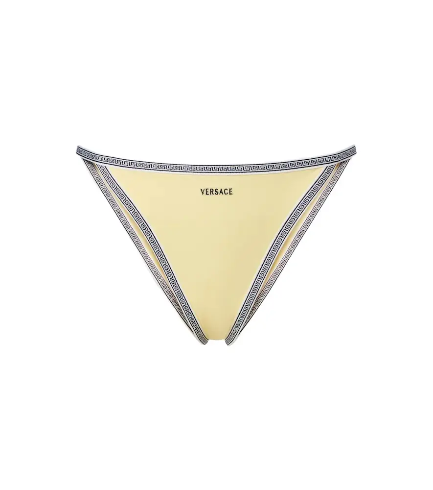 Versace Greca embroidered bikini bottoms
