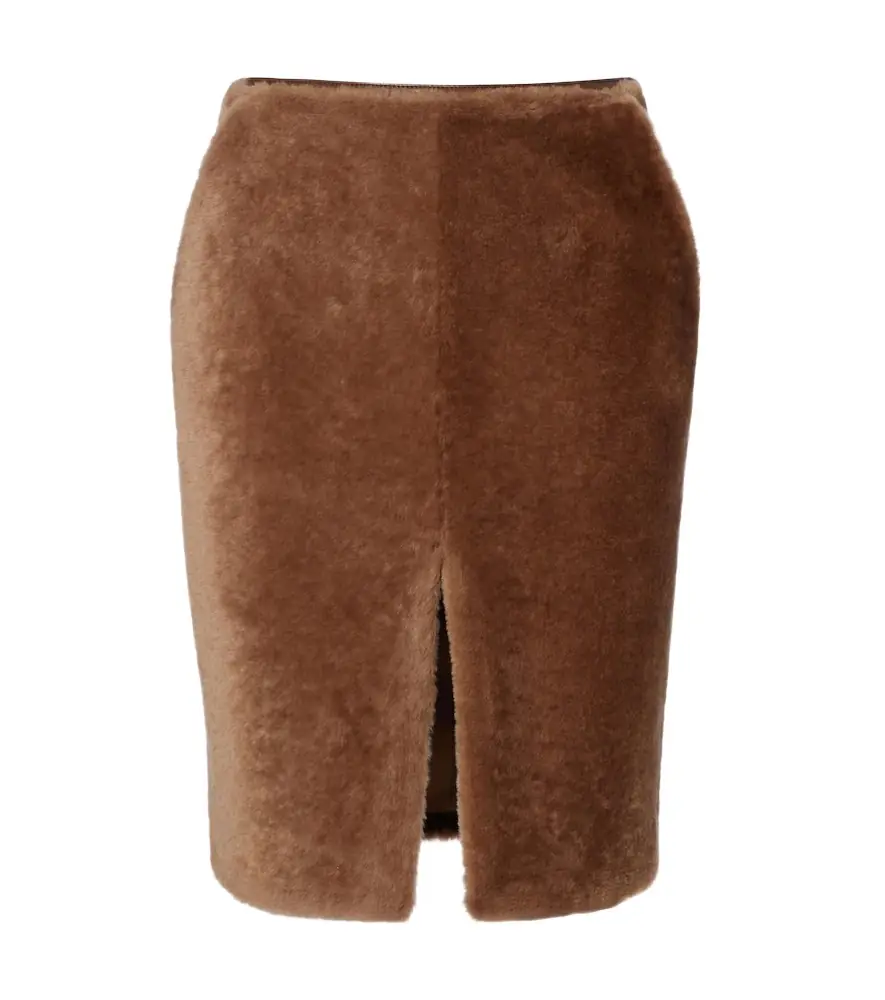 Saint Laurent Shearling pencil skirt - Women's Clothing