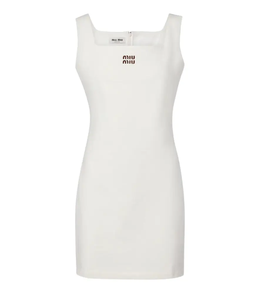 Miu Miu Leather-trimmed cotton jersey minidress - Women's Clothing