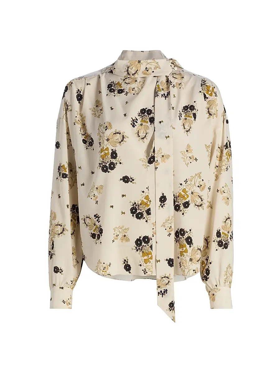 Isabel Marant Women's Fedry Floral Silk Shirt - Ecru