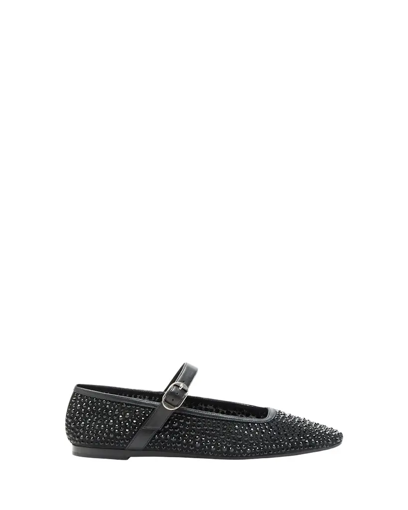 Le Monde Beryl Crystal Mesh Mary Jane Ballerina Flats