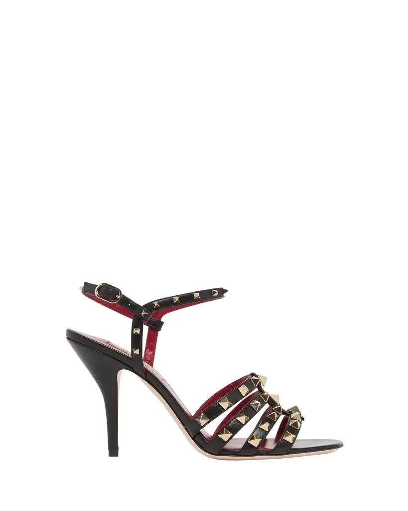 Valentino Garavani 100mm Rockstud Leather Ankle-Strap Sandals