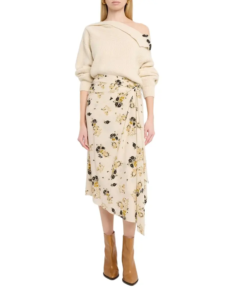 Isabel Marant Faniry Floral Asymmetric Silk Skirt - Women's Clothing