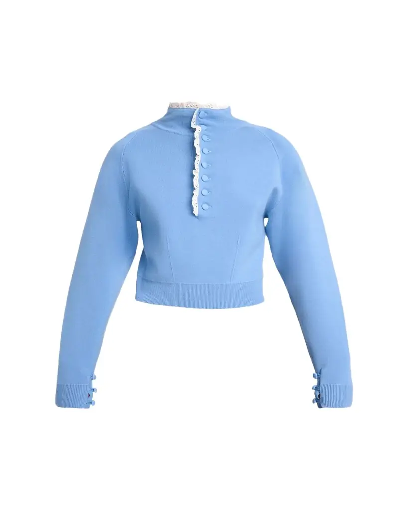 Chloe Wool Knit and Lace Pullover