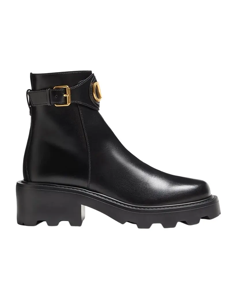 Valentino Garavani 55mm VLogo Signature Chunky Leather Ankle Boots