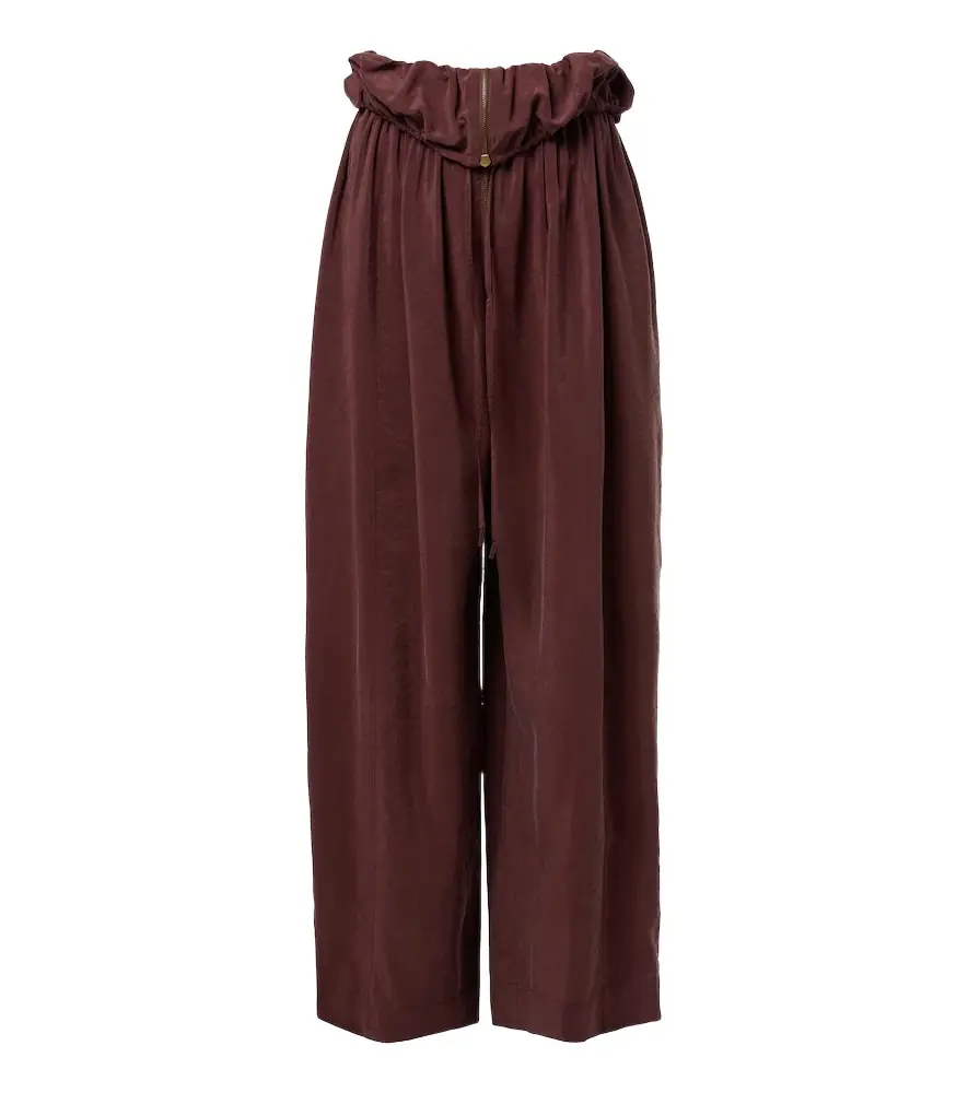 Chloe Chloé Silk-blend poplin wide-leg pants - Women's Clothing