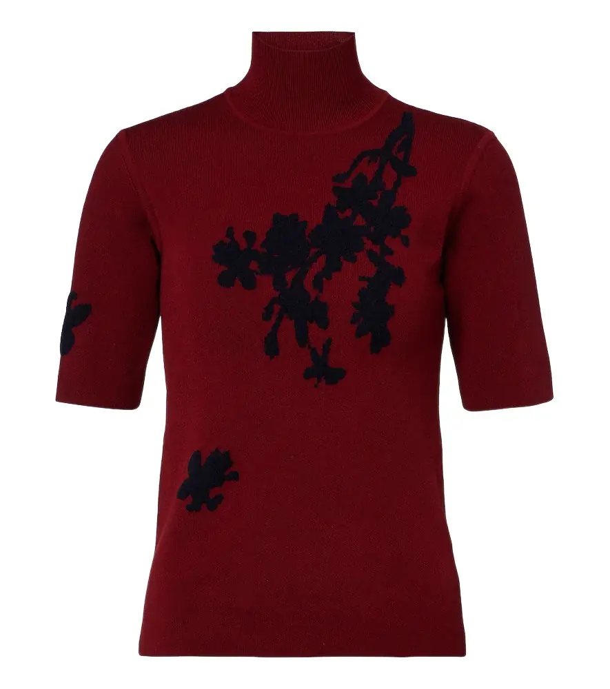 Erdem Floral jacquard turtleneck sweater