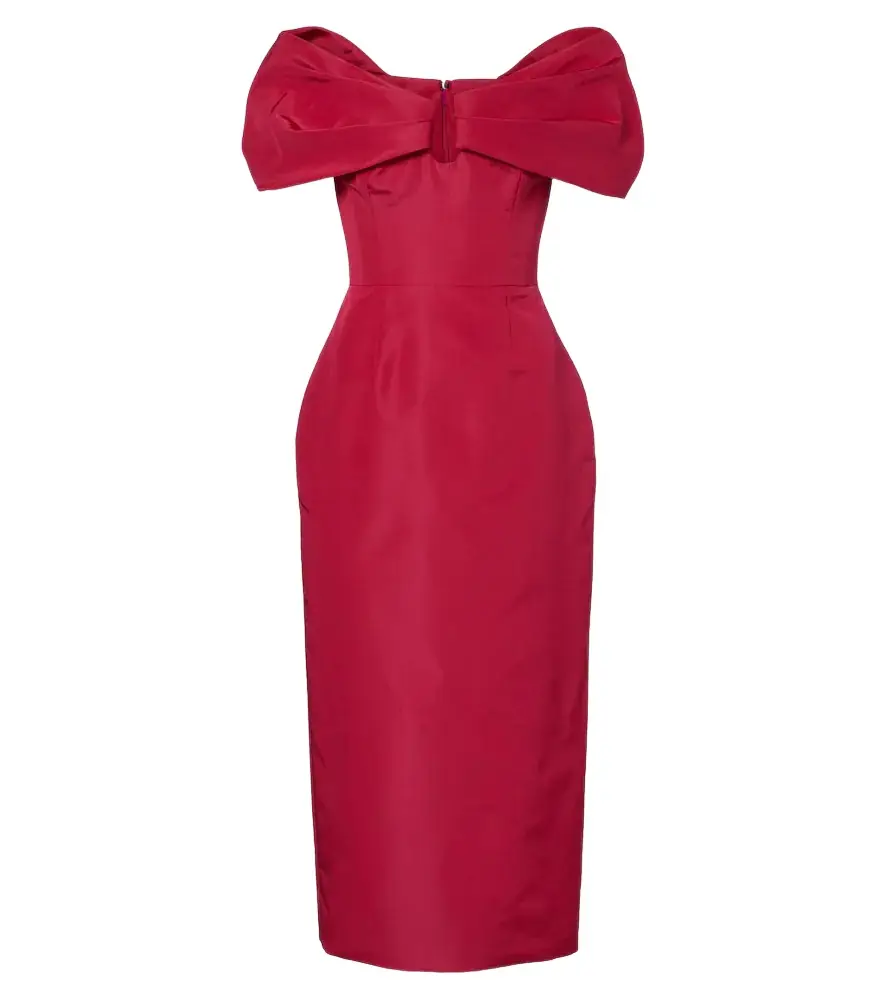 Carolina Herrera Off-shoulder silk faille cocktail dress - Women's Clothing