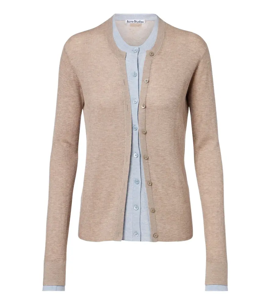 Acne Studios Layered silk and wool cardigan