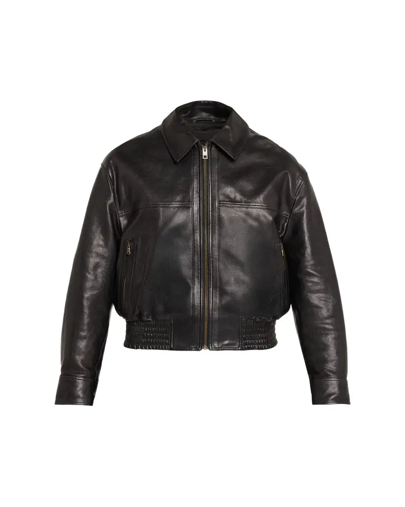Nili Lotan Aime Zipped Leather Bomber Jacket - Women's Clothing