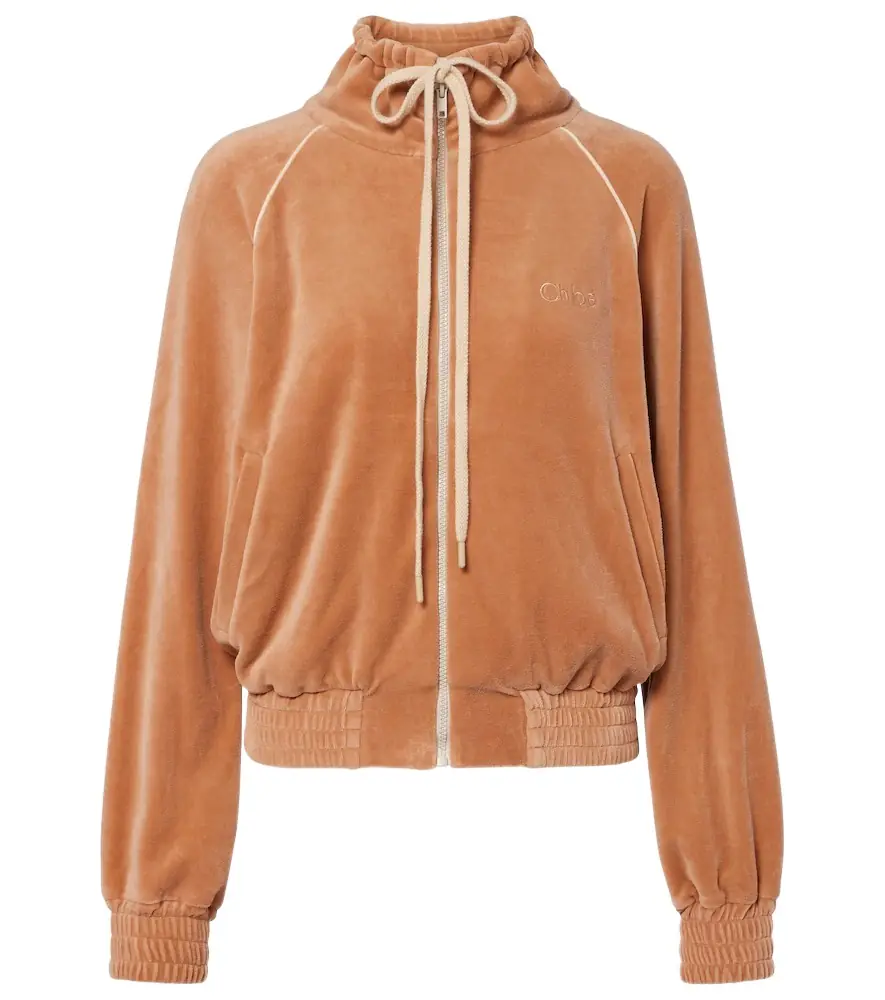 Chloe Chloé Cotton-blend velour zip-up sweatshirt - Women's Clothing