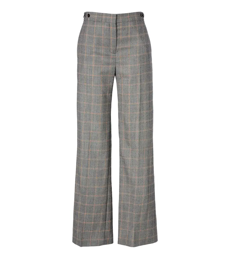 Stella McCartney Checked wool wide-leg pants