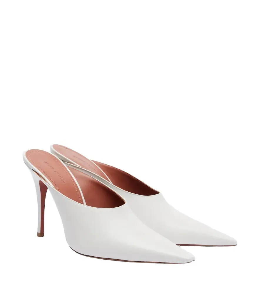 Amina Muaddi Felicia leather mules