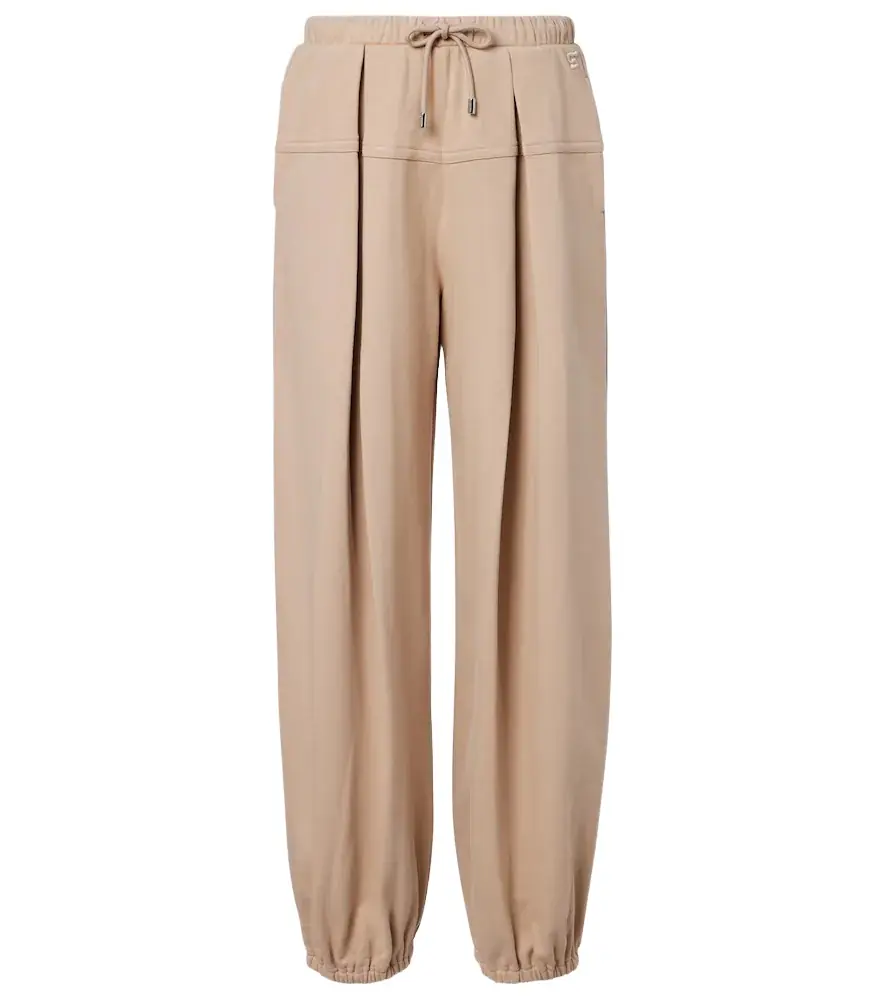 Sportmax Pleated cotton-blend jersey sweatpants - Women's Clothing