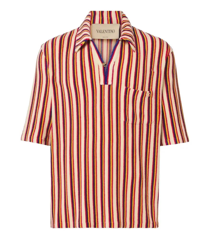 Valentino Striped terry polo shirt