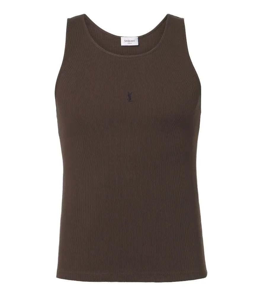 Saint Laurent Cassandre cotton tank top