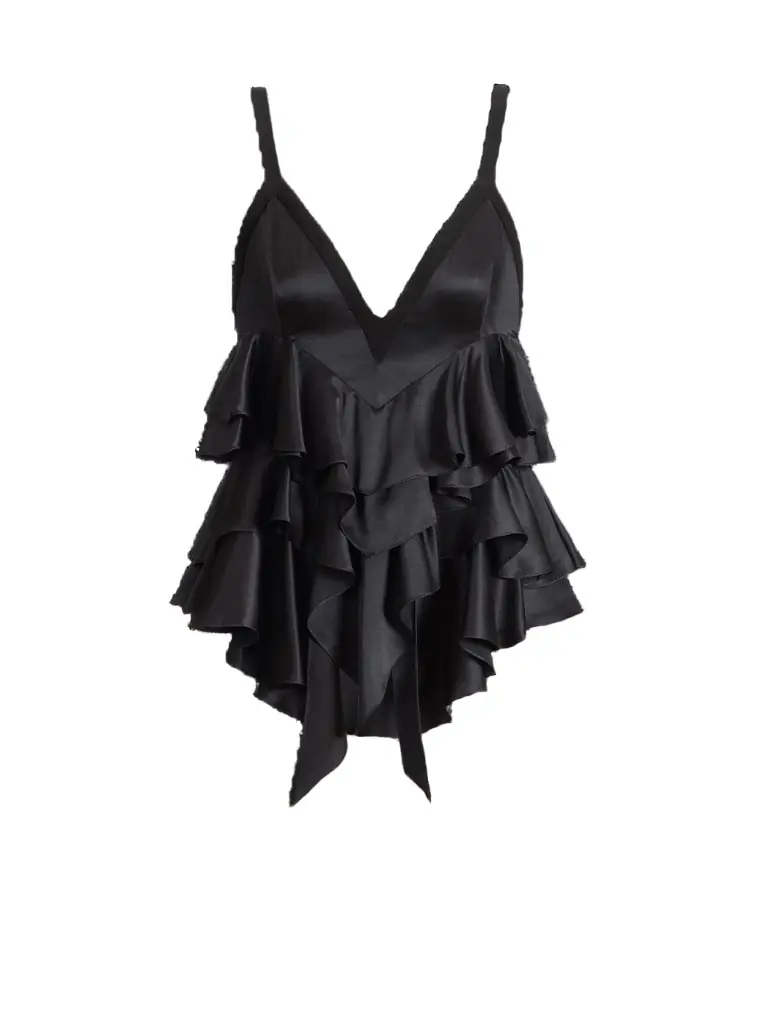 Balmain Satin top with thin straps - Women's Clothing