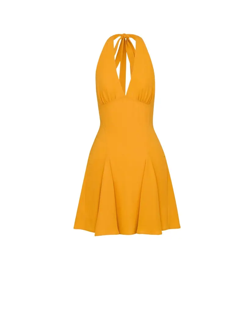 Yves Saint Laurent halter dress in silk crepe de chine - Women's Clothing