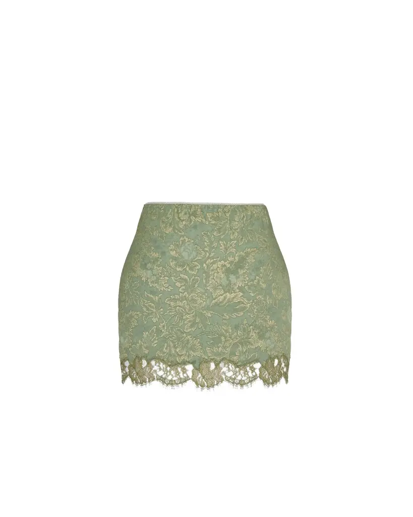 Yves Saint Laurent Baroque mini skirt in jacquard and lace - Women's Clothing