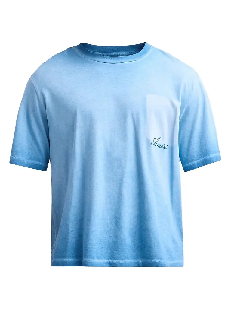 Amiri Men's Faded Pocket Crop T-Shirt - Sapphire - Women's Clothing