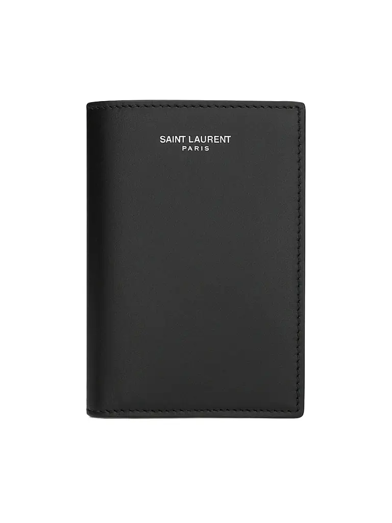 Saint Laurent Men's Credit Card Wallet in Smooth Leather - Black - Women's Clothing