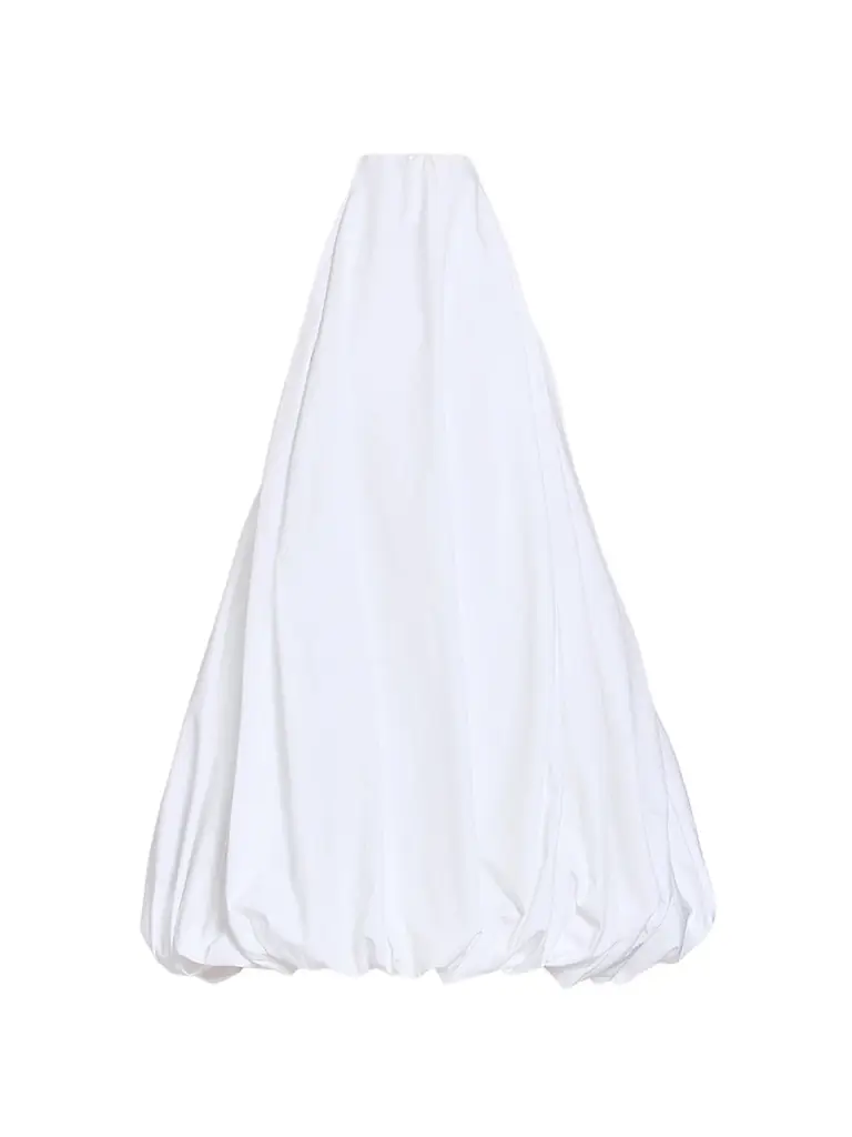 Alaïa Women's Cotton Poplin Balloon-Hem Mini Dress - Blanc