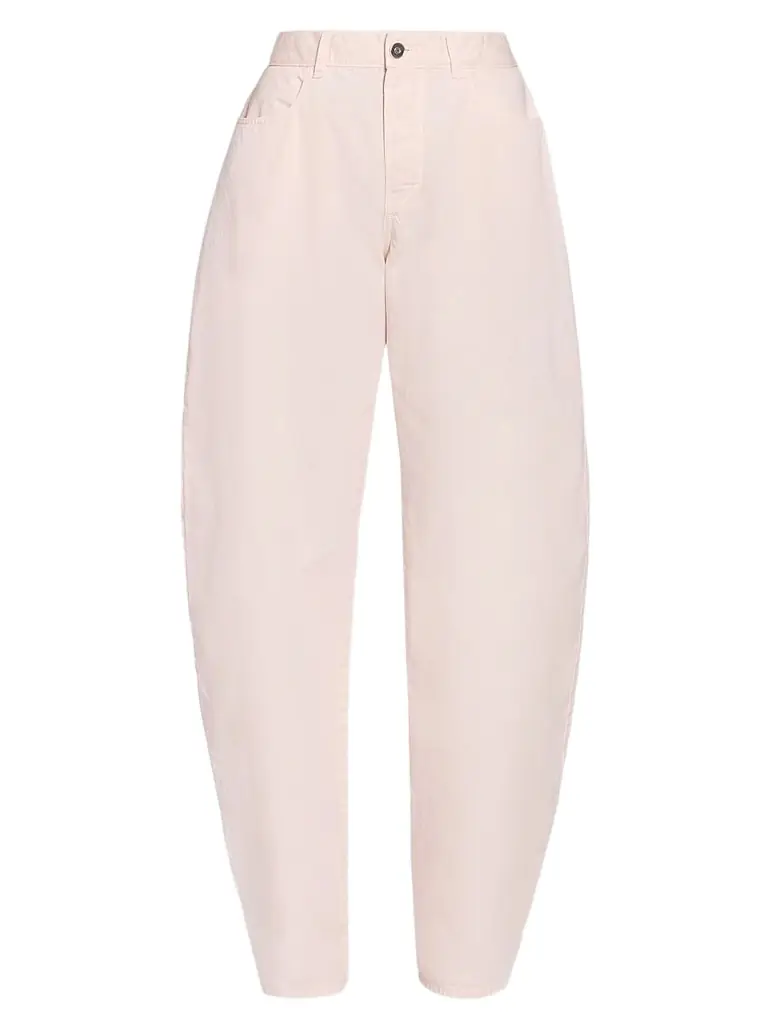 Alaïa Women's Tinted Denim Round Pants - Rose Pale - Women's Clothing