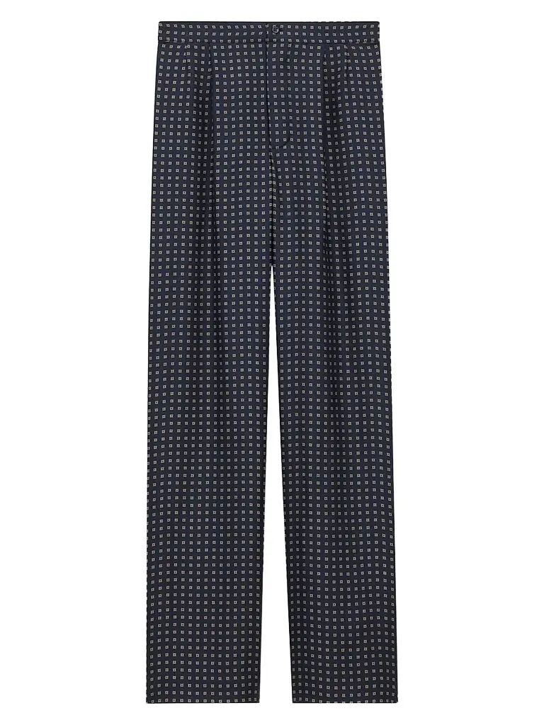 Saint Laurent Men's Pants in Square Silk - Marine