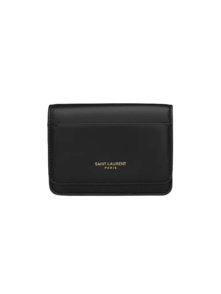 Saint Laurent Men's Business Card Case in Smooth Leather - Black - Women's Clothing