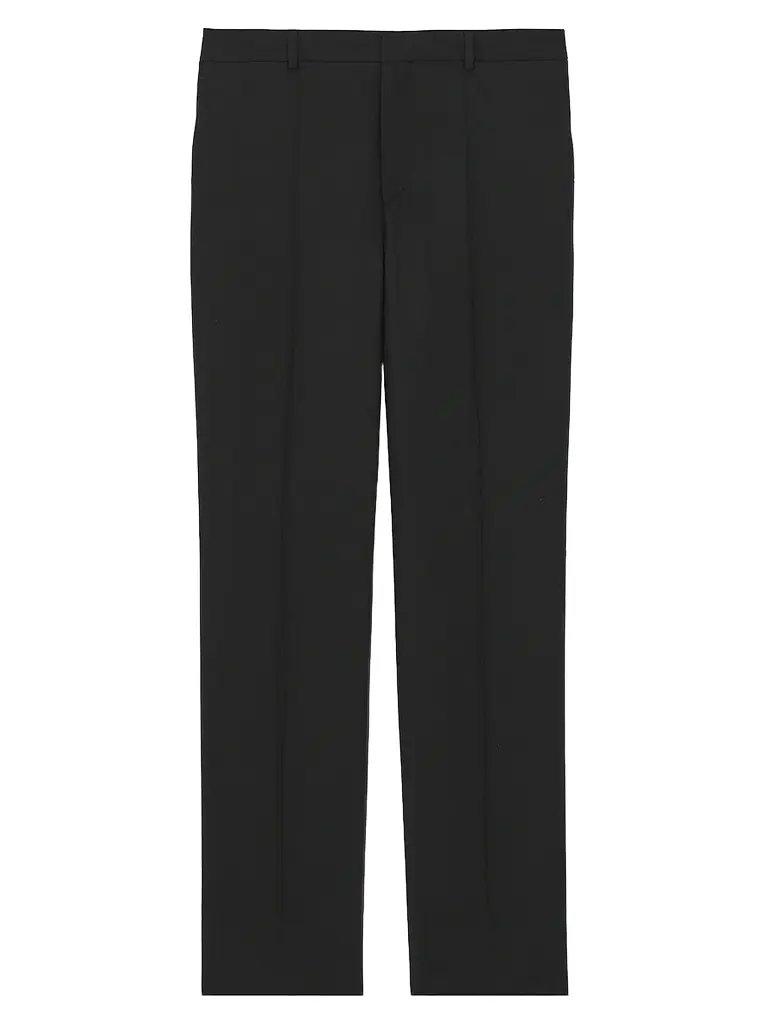Saint Laurent Men's Slim-Fit Pants in Virgin Wool - Noir - Women's Clothing