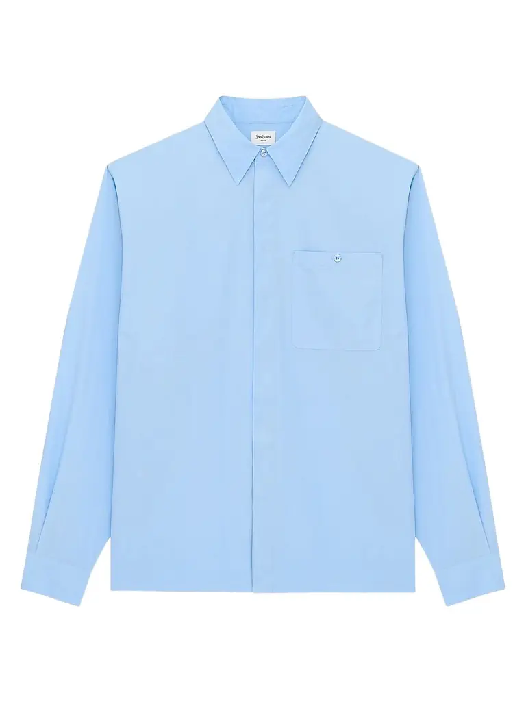 Saint Laurent Women's Shirt in Cotton Poplin - Blue