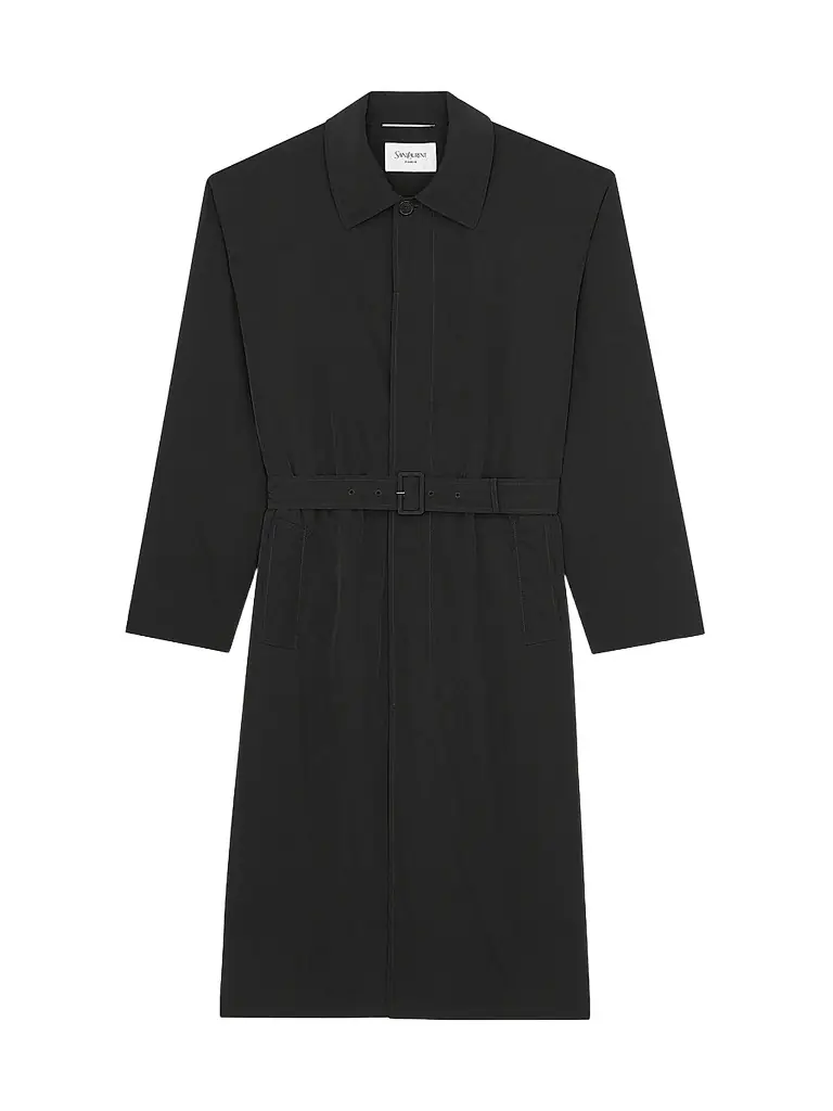 Saint Laurent Men's Coat in Cotton Serge - Noir