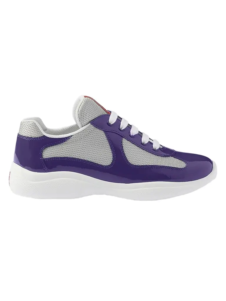 Prada Women's America's Cup Biker Fabric Sneakers - Dark Purple - Women's Clothing