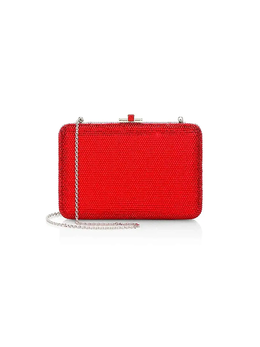 Judith Leiber Couture Women's Slim Slide Crystal Clutch - Red