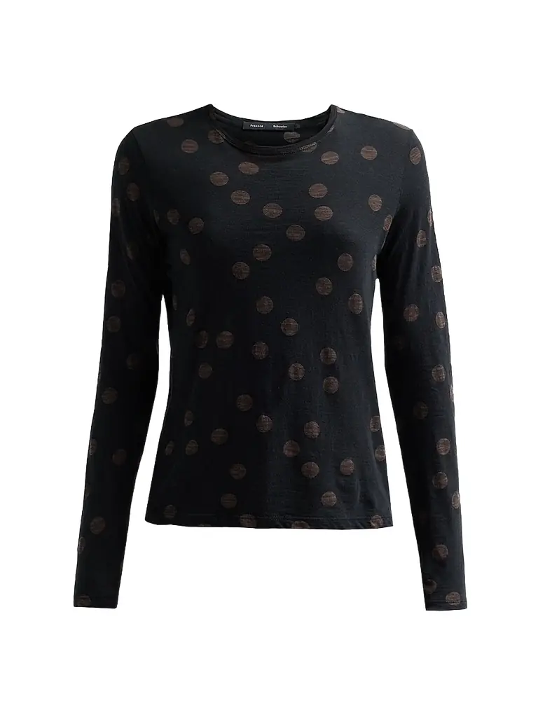 Proenza Schouler Women's Mia Polka Dot Jersey Top - Black Multi - Women's Clothing