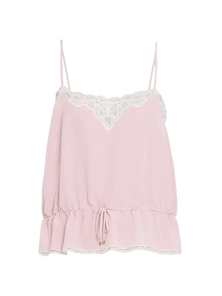 Chloé Women's Lace & Silk Camisole - Shadow Lilac - Women's Clothing