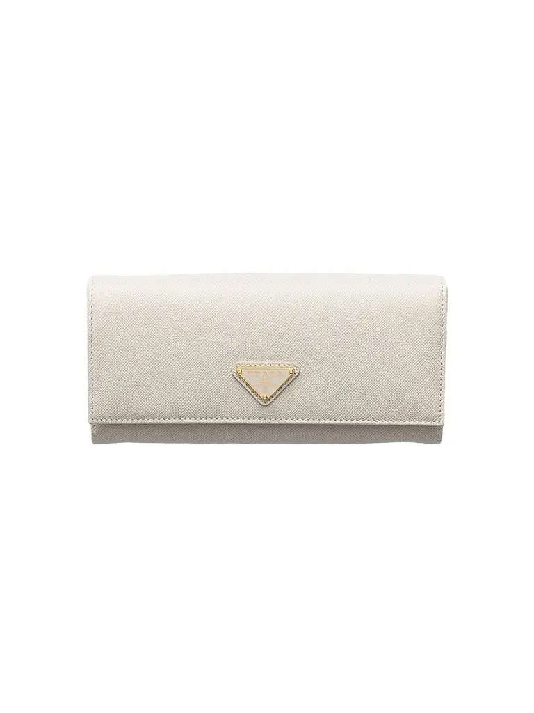 Prada Women's Saffiano Leather Wallet - Beige - Women's Clothing