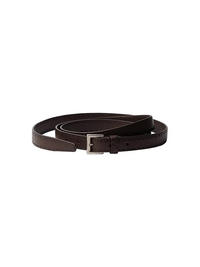 Prada Men's Antiqued Leather Belt - Brown - Women's Accessories